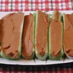 Celery Stuffed with Chick Pea and White Kidney Bean Dip